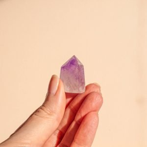 Small Polished Amethyst Point with Inclusions