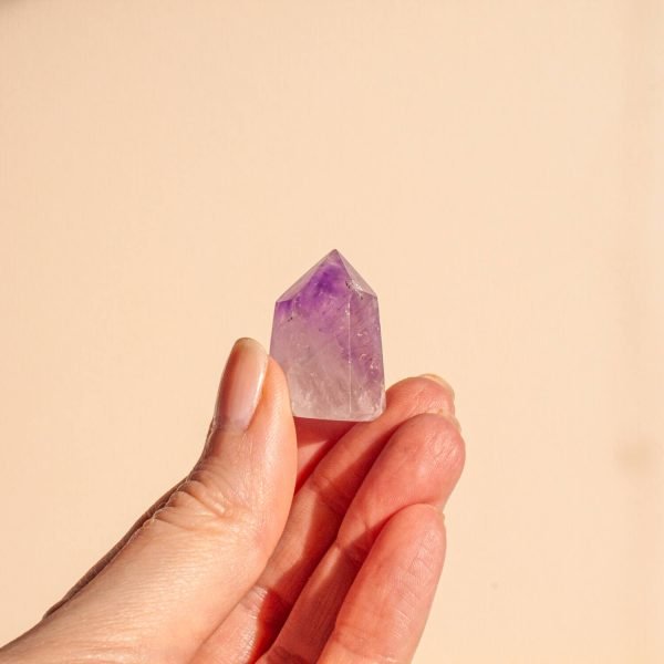 Small Polished Amethyst Point with Inclusions