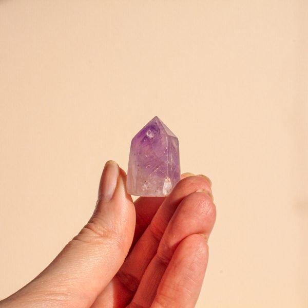 Small Polished Amethyst Point with Inclusions - Image 2