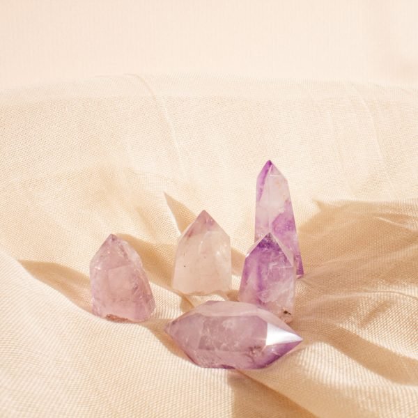 Small Polished Amethyst Double Terminated Point with Inclusions - Image 3