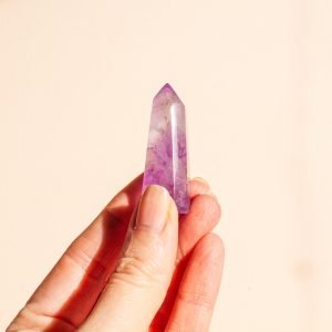 Small Polished Amethyst Point with Inclusions